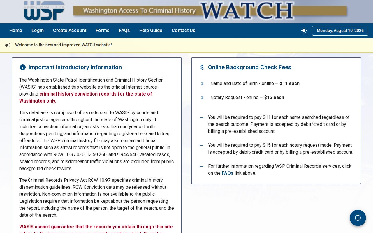 Stevens County arrest history correction request through WSP