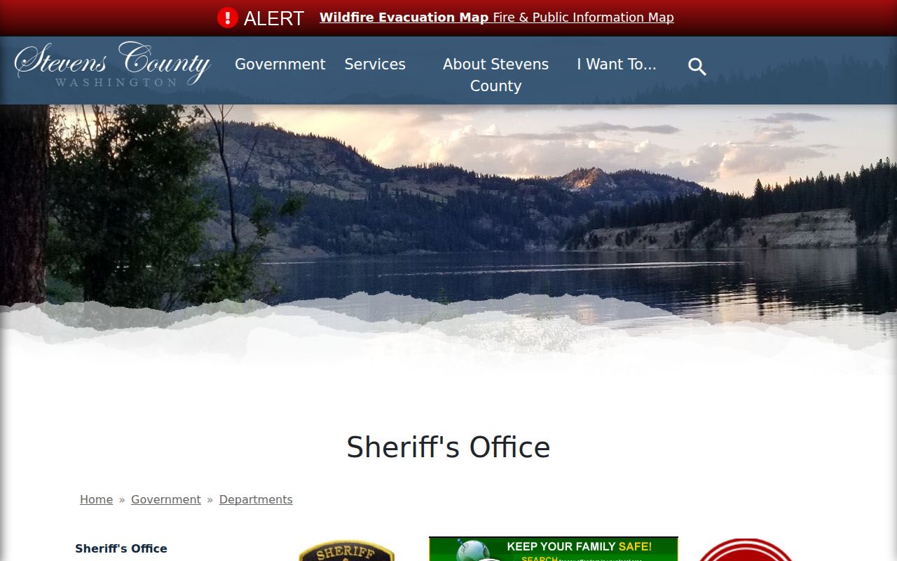 Stevens County arrest lookup at the Sheriff's Office website